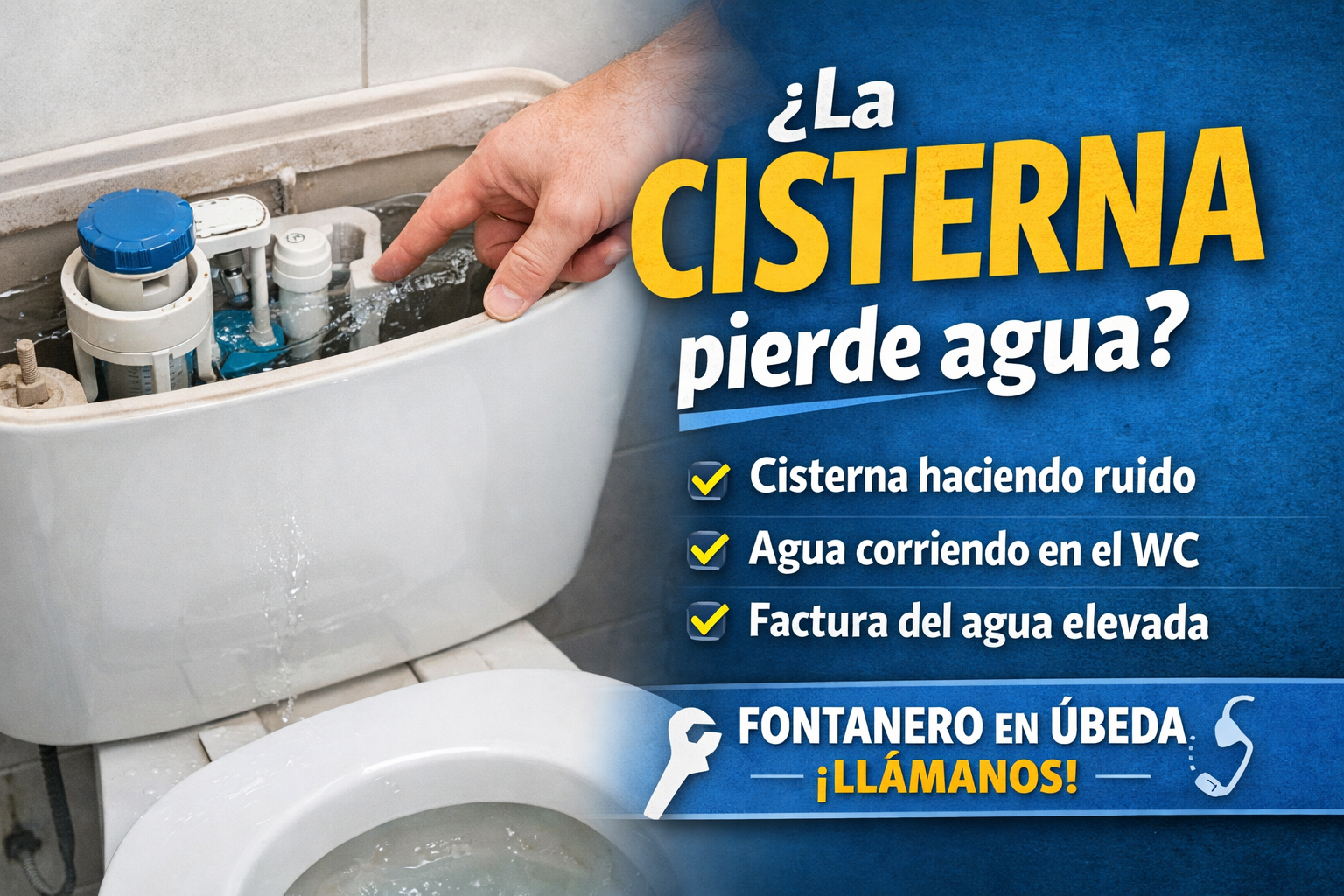 Cómo saber si la cisterna pierde agua y cuándo llamar a un fontanero en Úbeda
