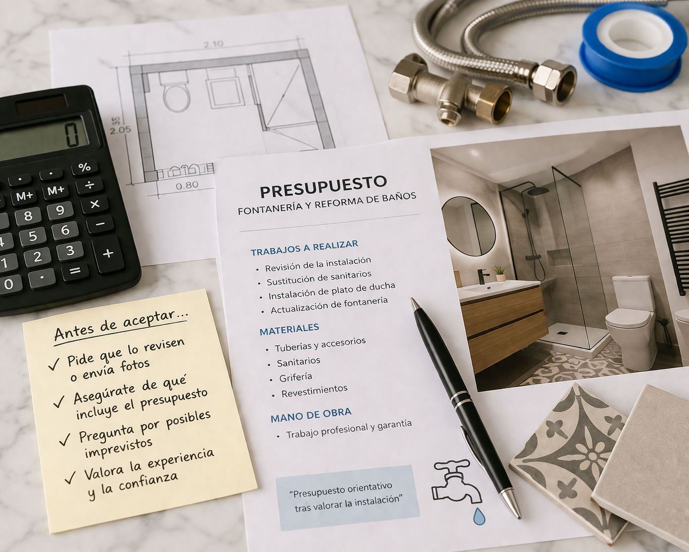 Presupuestos en fontanería y reforma de baños: qué debes tener en cuenta | Fontanero en Úbeda
